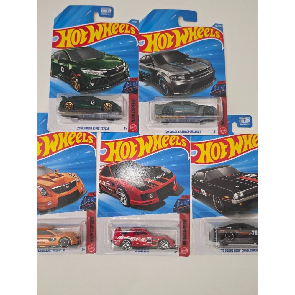 Hot Wheels Diecast Car Lot Honda Civic Type R Dodge Charger Hellcat New Set Of 5